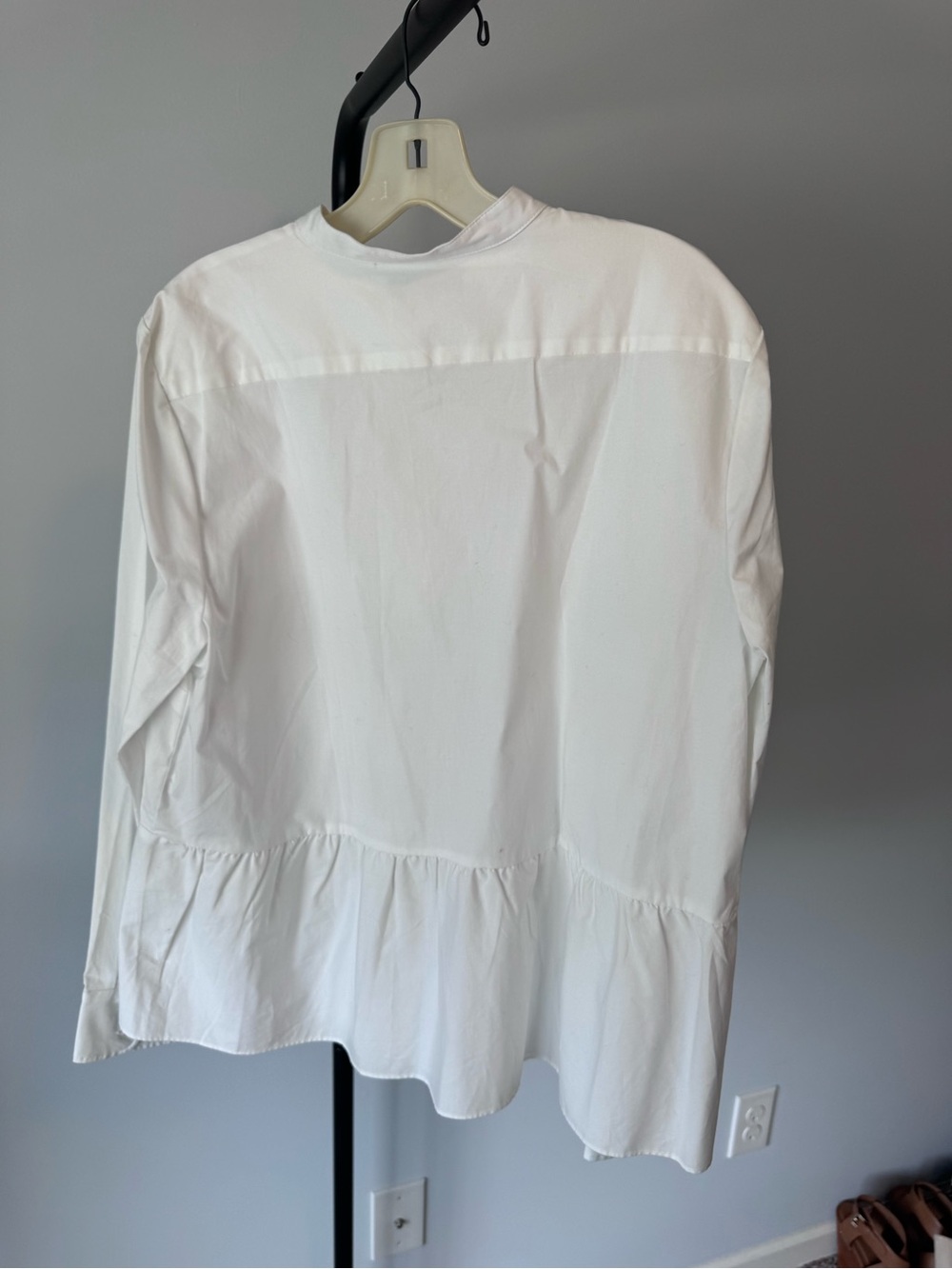 J. Crew White Long-Sleeve Peplum Blouse - Picture 3 of 3